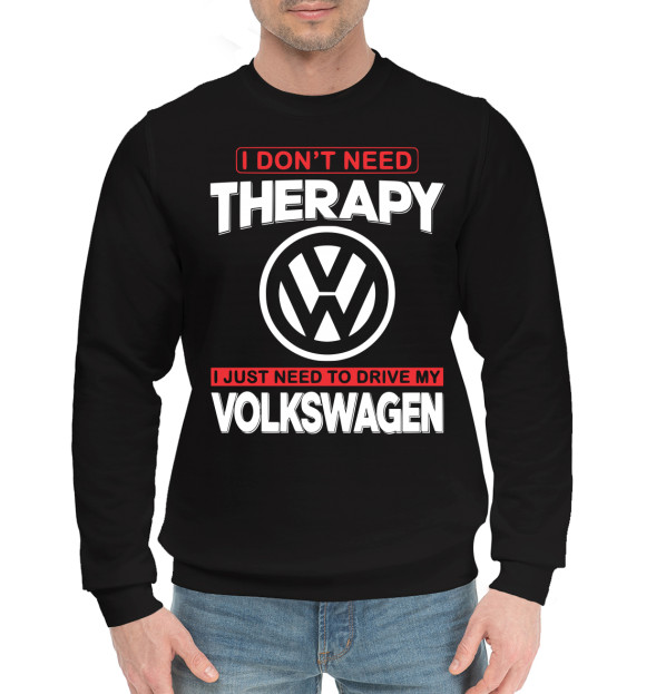 Мужской хлопковый свитшот с изображением Volkswagen цвета Черный