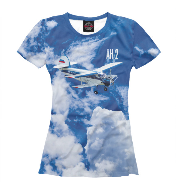 Женская футболка с изображением Самолет Ан-2 цвета Белый