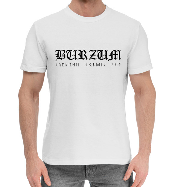 Мужская хлопковая футболка с изображением Burzum цвета Белый
