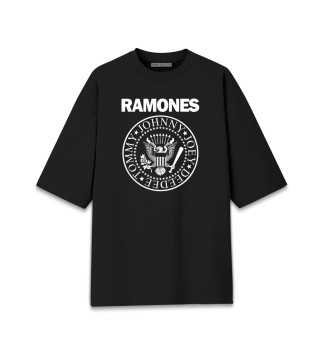 Женская футболка оверсайз Ramones эмблема