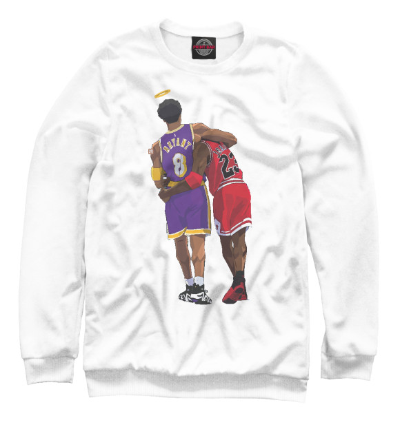 Женский свитшот с изображением Kobe & Michael цвета Белый