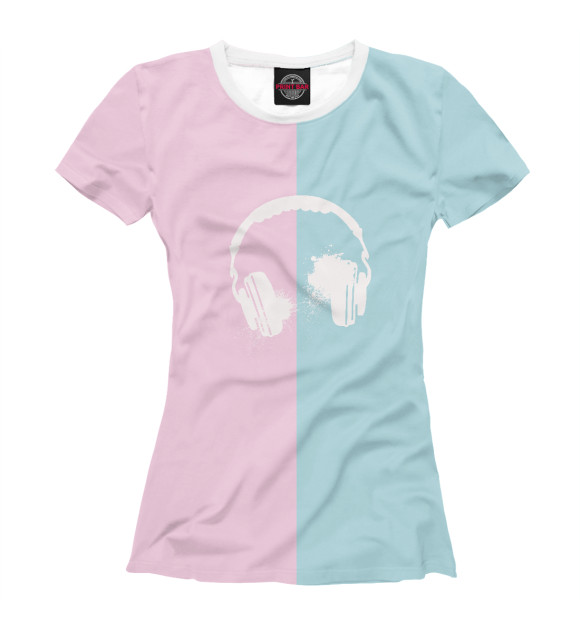 Женская футболка с изображением Music time цвета Белый