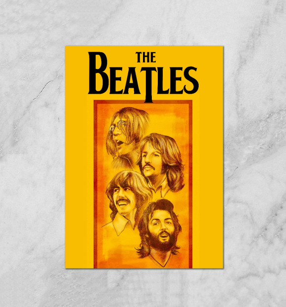Плакат с изображением The Beatles цвета Белый