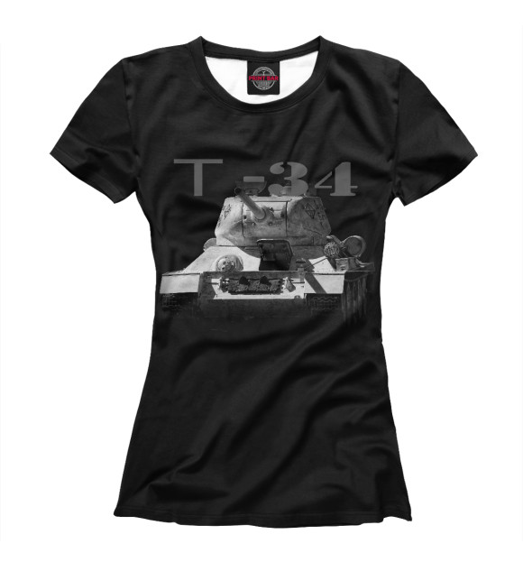 Женская футболка с изображением Т - 34 цвета Белый