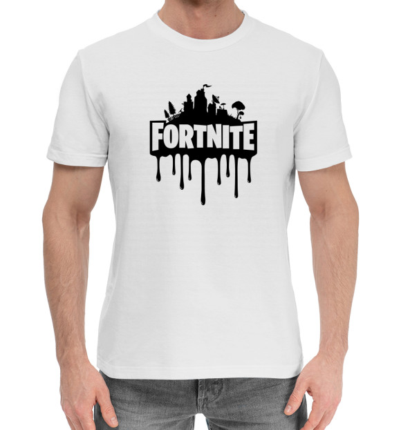 Мужская хлопковая футболка с изображением Fortnite цвета Белый