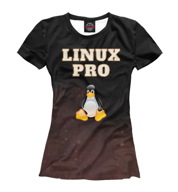 Женская футболка с изображением Linux Pro цвета Белый
