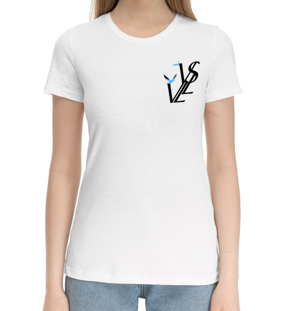 Женская хлопковая футболка с изображением Репер - SODA LUV цвета Белый