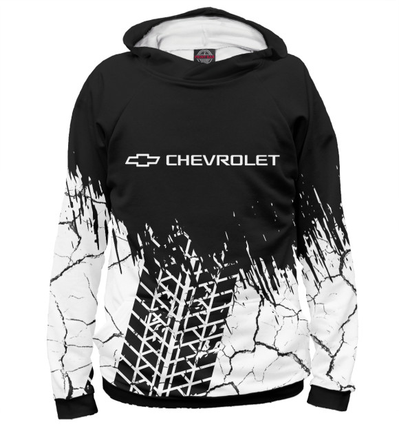 Женское худи с изображением Chevrolet / Шевроле цвета Белый