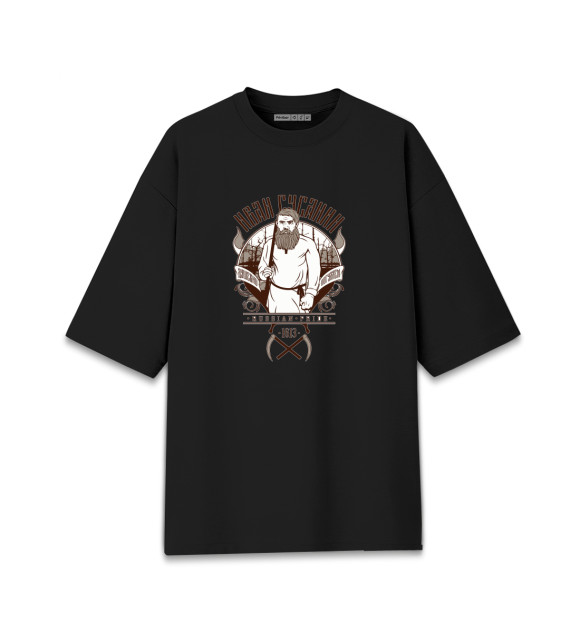 Мужская футболка оверсайз с изображением Иван Сусанин цвета Черный