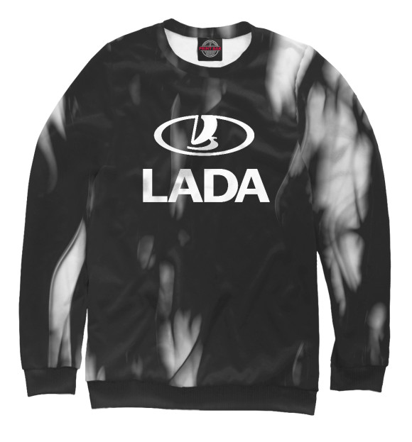 Мужской свитшот с изображением Lada | Лада цвета Белый