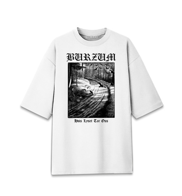 Женская футболка оверсайз с изображением Burzum цвета Белый