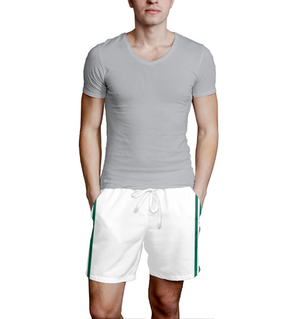 Мужские шорты с изображением Домашняя 2018-2019 цвета Белый