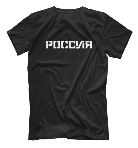 Мужская футболка с изображением Россия (двусторонняя) цвета Белый