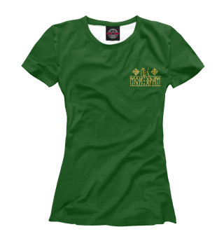 Женская футболка Лес храм (с символикой)