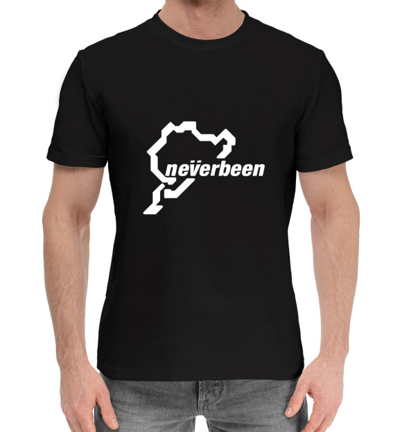 Мужская хлопковая футболка с изображением Nurburgring цвета Черный