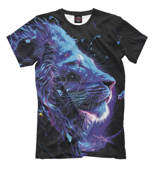 Мужская футболка Неоновый лев