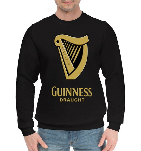 Мужской хлопковый свитшот с изображением Ирландия, Guinness цвета Черный