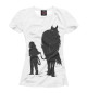Женская футболка Девочка и лошадь
