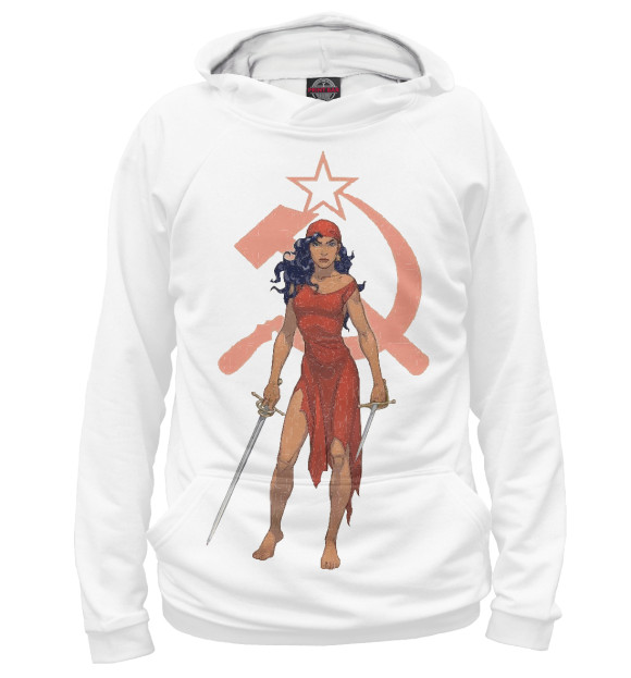 Женское худи с изображением Красная мстительница цвета Белый