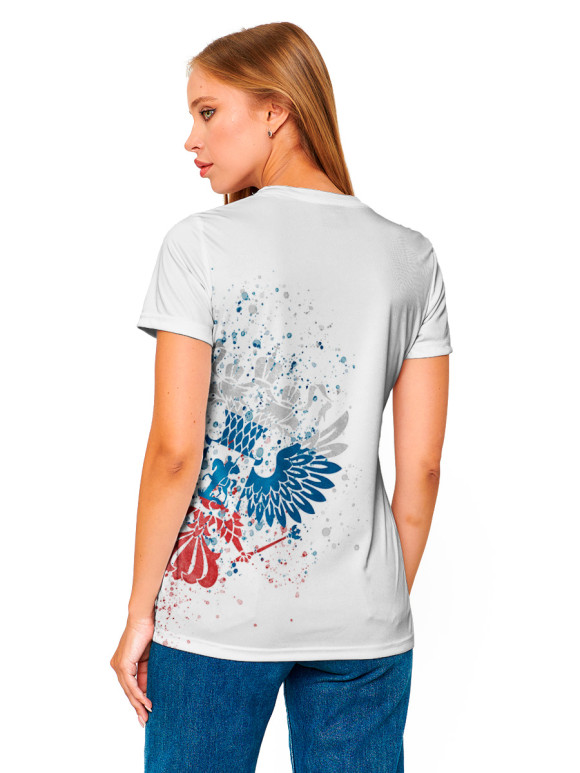 Женская футболка с изображением россия цвета Белый