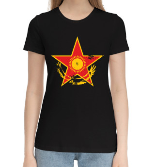 Женская хлопковая футболка Звезда - Казахстан