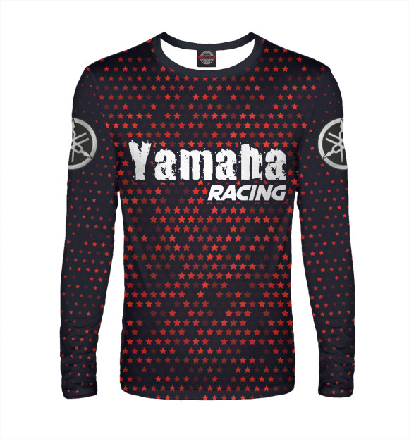 Мужской лонгслив с изображением Ямаха | Yamaha Racing цвета Белый