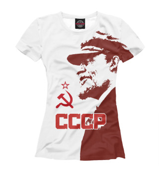 Футболка для девочек СССР Владимир Ильич Ленин на белом фоне
