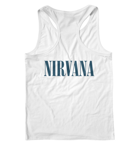 Мужская майка-борцовка с изображением Kurt Cobain (Nirvana) цвета Белый