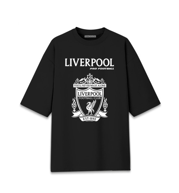 Женская футболка оверсайз с изображением Ливерпуль | Pro Football цвета Черный