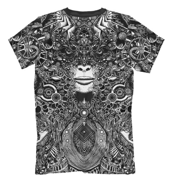 Мужская футболка с изображением Психоделика в стиле Giger цвета Белый