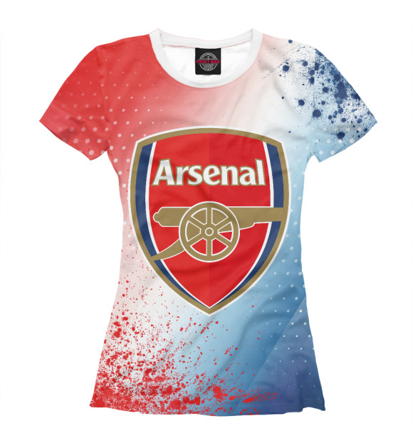 Женская футболка с изображением Arsenal / Арсенал цвета Белый
