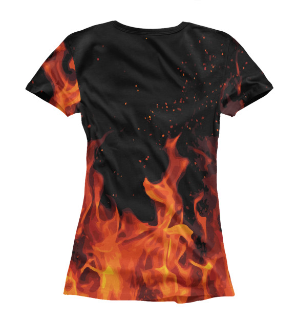 Женская футболка с изображением Оберег Грозовик \ Огонь цвета Белый