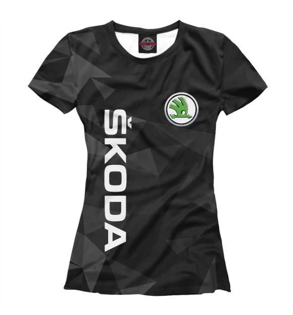 Женская футболка с изображением ШКОДА, SKODA цвета Белый