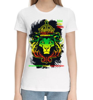 Женская хлопковая футболка Ямайский лев