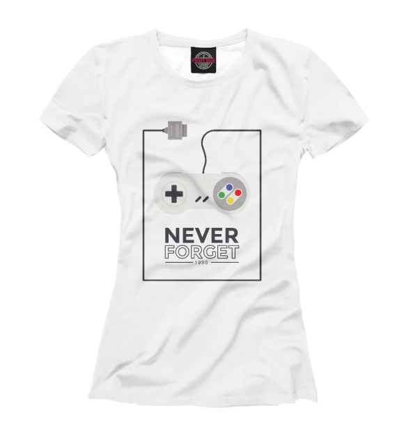 Женская футболка с изображением Never forget цвета Белый