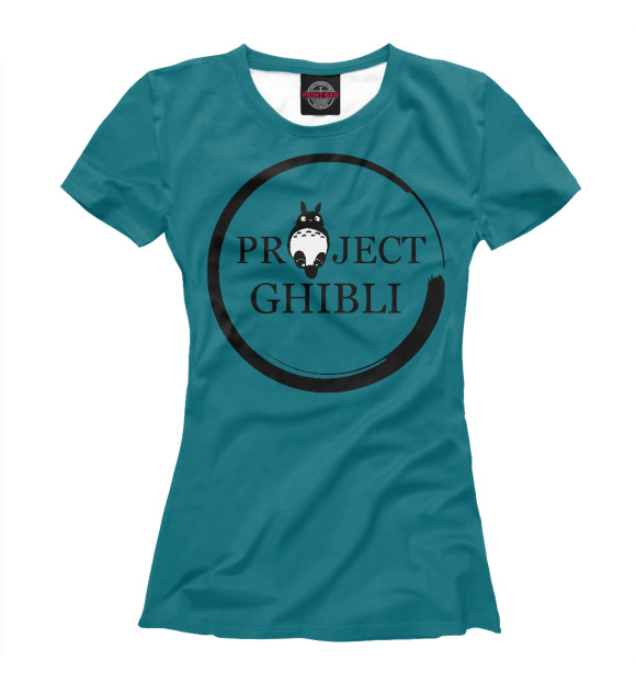 Женская футболка с изображением Project Ghibli цвета Белый