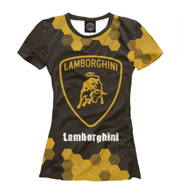 Женская футболка с изображением Lamborghini | Lamborghini цвета Белый