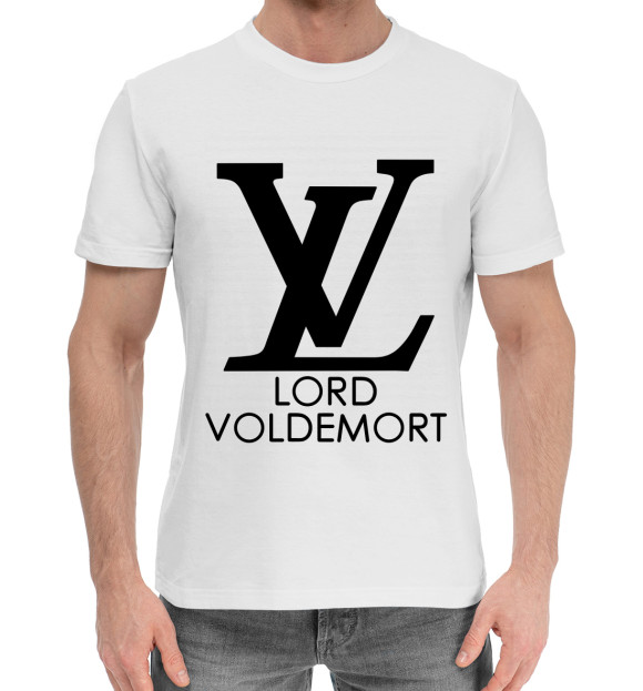 Мужская хлопковая футболка с изображением Lord Voldemort цвета Белый