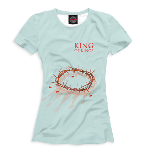 Женская футболка с изображением King of kings цвета Белый