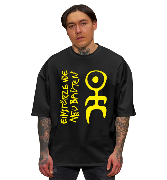 Мужская футболка оверсайз с изображением Einsturzende Neubauten цвета Черный