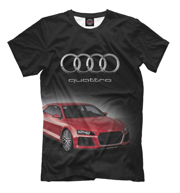 Мужская футболка с изображением Audi Quartto цвета Белый