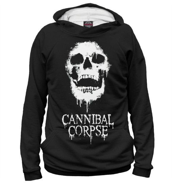 Худи для девочки с изображением Cannibal Corpse цвета Белый