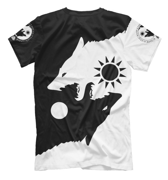 Мужская футболка с изображением Славянский Волк цвета Белый