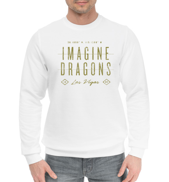Мужской хлопковый свитшот с изображением Imagine Dragons цвета Белый
