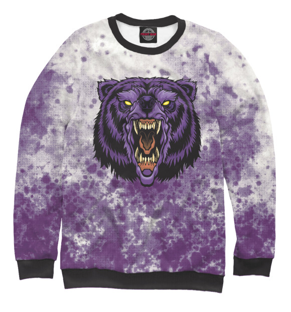 Свитшот для мальчиков с изображением Фиолетовый медведь цвета Белый