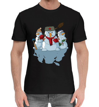Мужская хлопковая футболка Уличные боевые снеговики