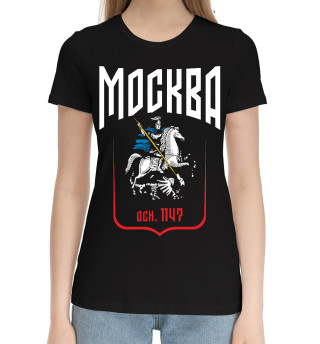 Хлопковая футболка для девочек Москва всадник