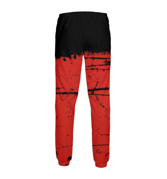 Мужские спортивные штаны с изображением Черно-красный гранж цвета Белый