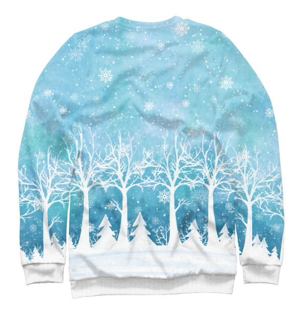 Женский свитшот с изображением Снежный лес цвета Белый