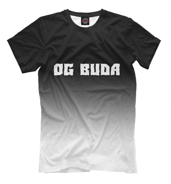 Мужская футболка с изображением OG BUDA - Градиент цвета Белый